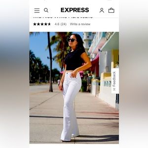 Express Mid Rise 70s Flare NWT, Size 00R, White